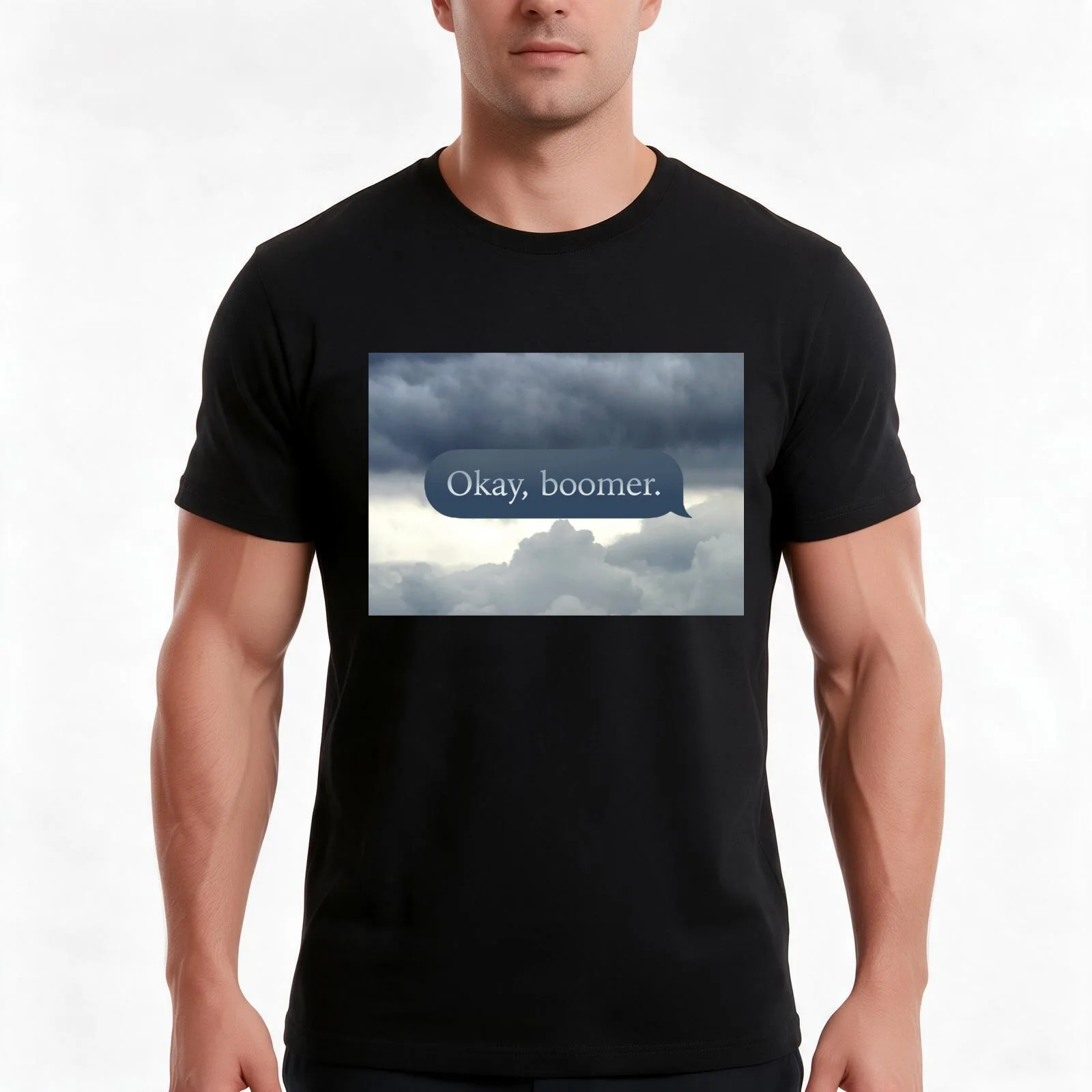 Okay Boomer Storm T-Shirt, Summer Casual Cotton Tee, Oversized Streetwear Tops, Vintage Graphic Print, Loose Fit Short Sleeve