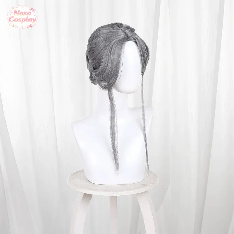 Reverse: 1999 Ms. Stranger Cosplay Wig Silver Gray Updo Side Part NexoCosplay view 3