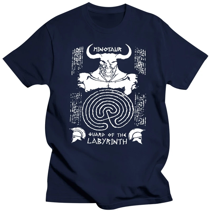 Men's Novelty Stylish T-shirts Minotaur Guard of Labyrinth Shirts Greek Mythology 100% Cotton O-Neck Printing Tee