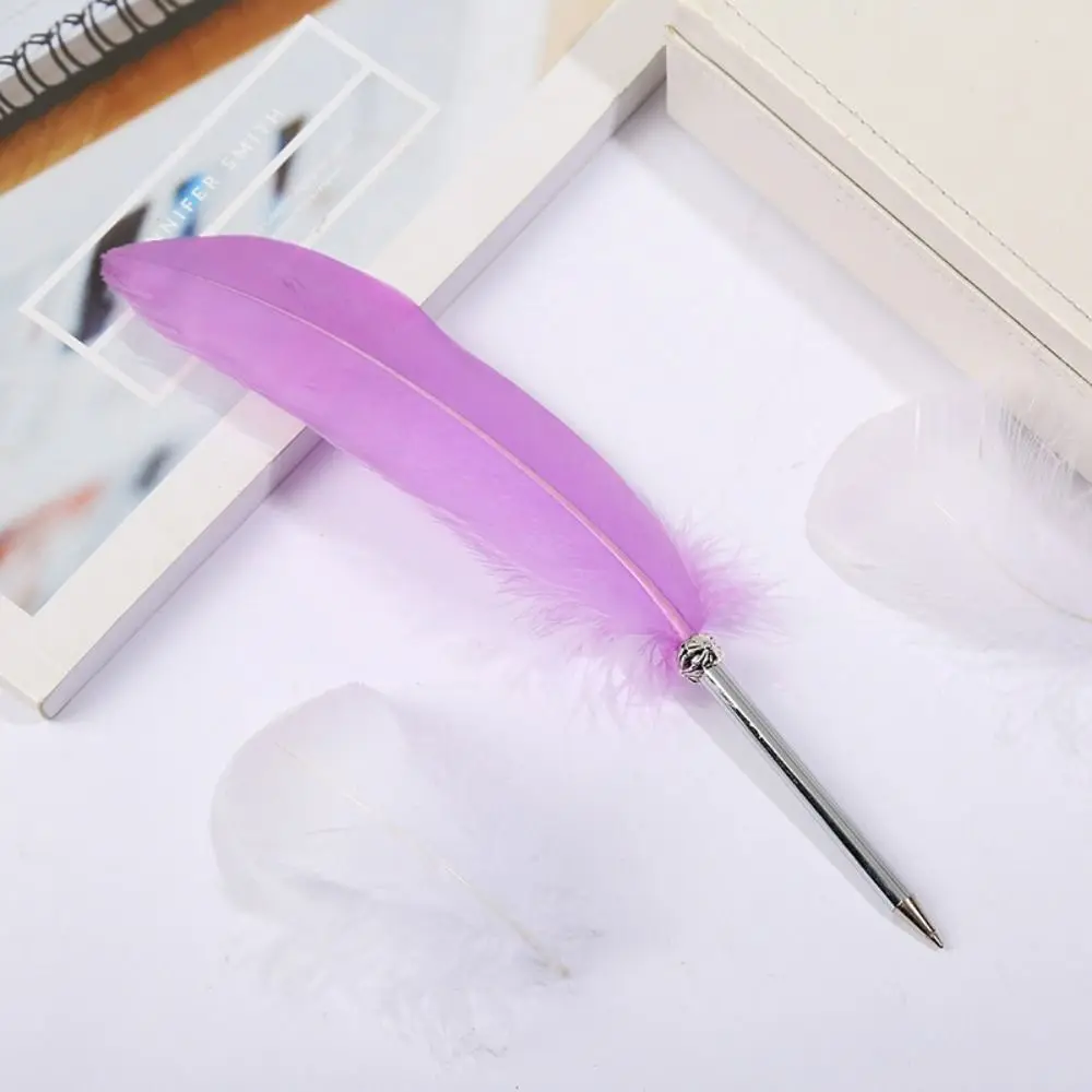 Neutral Gel Pen Feather Ballpoint Pen Roller Ball Pen Handwriting Feather Signature Pen High-End Quick-Drying Siging Writing Pen