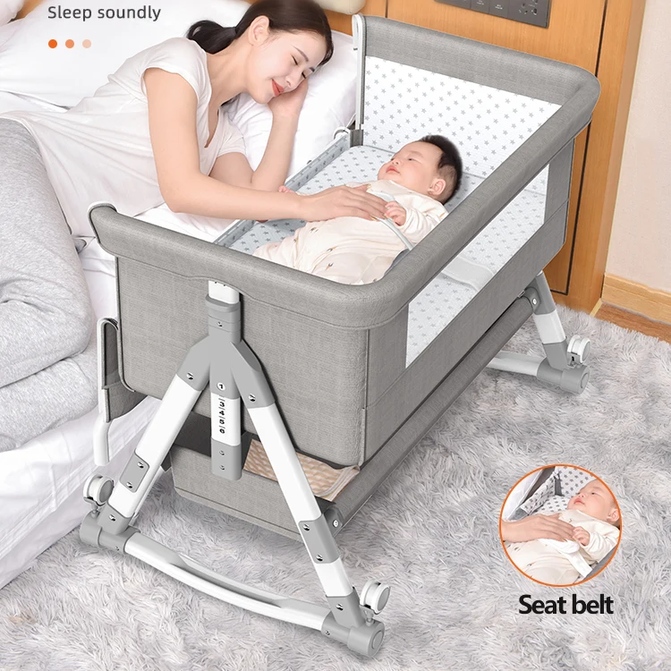 High Quality Baby Crib Movable Portable Baby Bed Multifunctional Foldable Comfort Babe convertible Bed Newborn Crib Cradle Bed