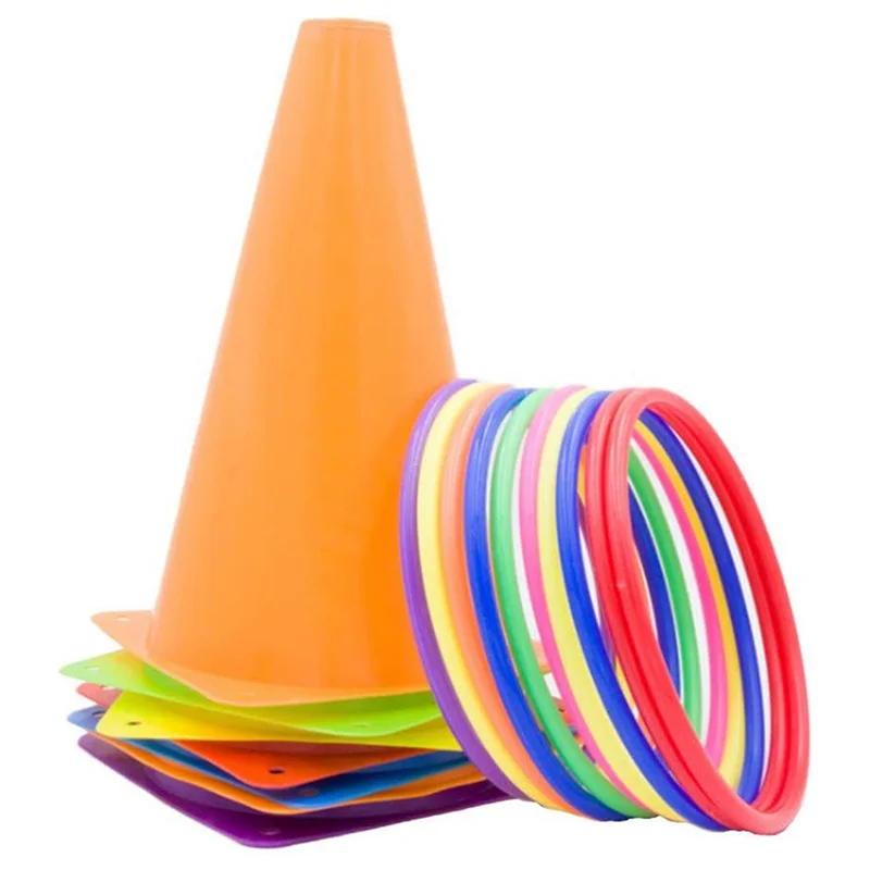 جديد-26 قطعة المخاريط البلاستيكية حلقة إرم كومبو مجموعة ألعاب كرنفال في الهواء الطلق للأطفال البالغين حفلة عيد ميلاد رمي ألعاب الفناء الخلفي