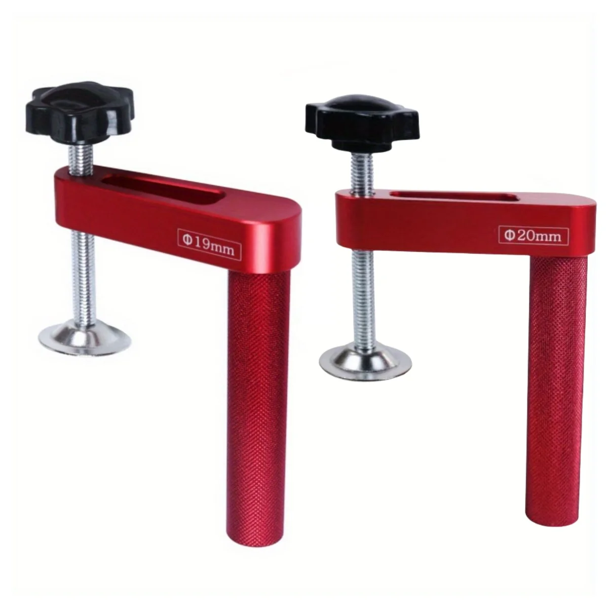 QDHWOEL 1PC 2PCS Dog Hole Clamp 19mm 20mm Woodworking Bench Stop Aluminum Alloy Hold Down Clamp