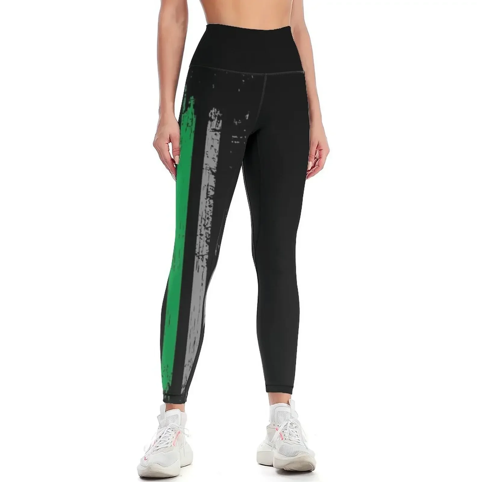 

Thin Green Line Support of All Support Military American Flag Leggings trousers harem pants sport pants Womens Leggings
