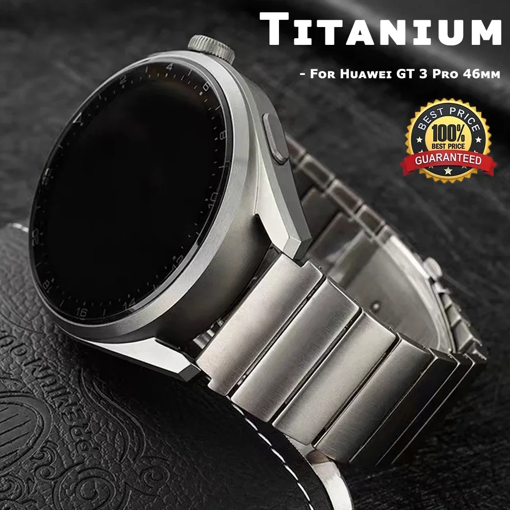 22mm Luxury Titanium Strap For Samsung Galaxy Watch 3 45mm 46mm Gear S3 Band For Huawei GT2/3Pro 46 Business Mens Metal Bracelet