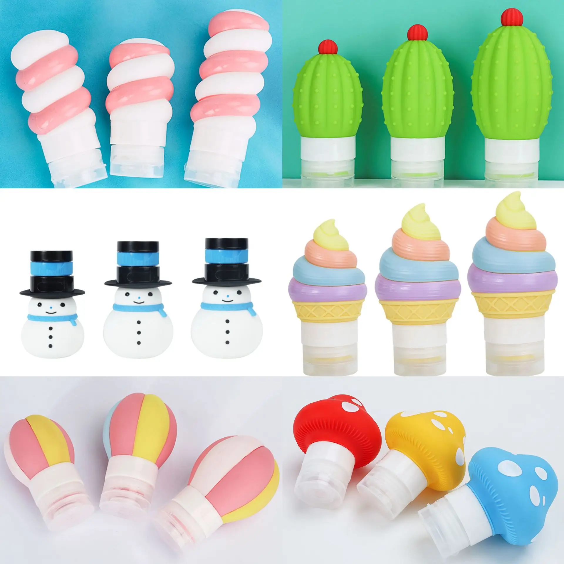 1PC 50/70/100ml Silicone Travel Bottle Liquid Dispenser Small Cosmetic Sub Bottle Container Liquid Lotion Container Household