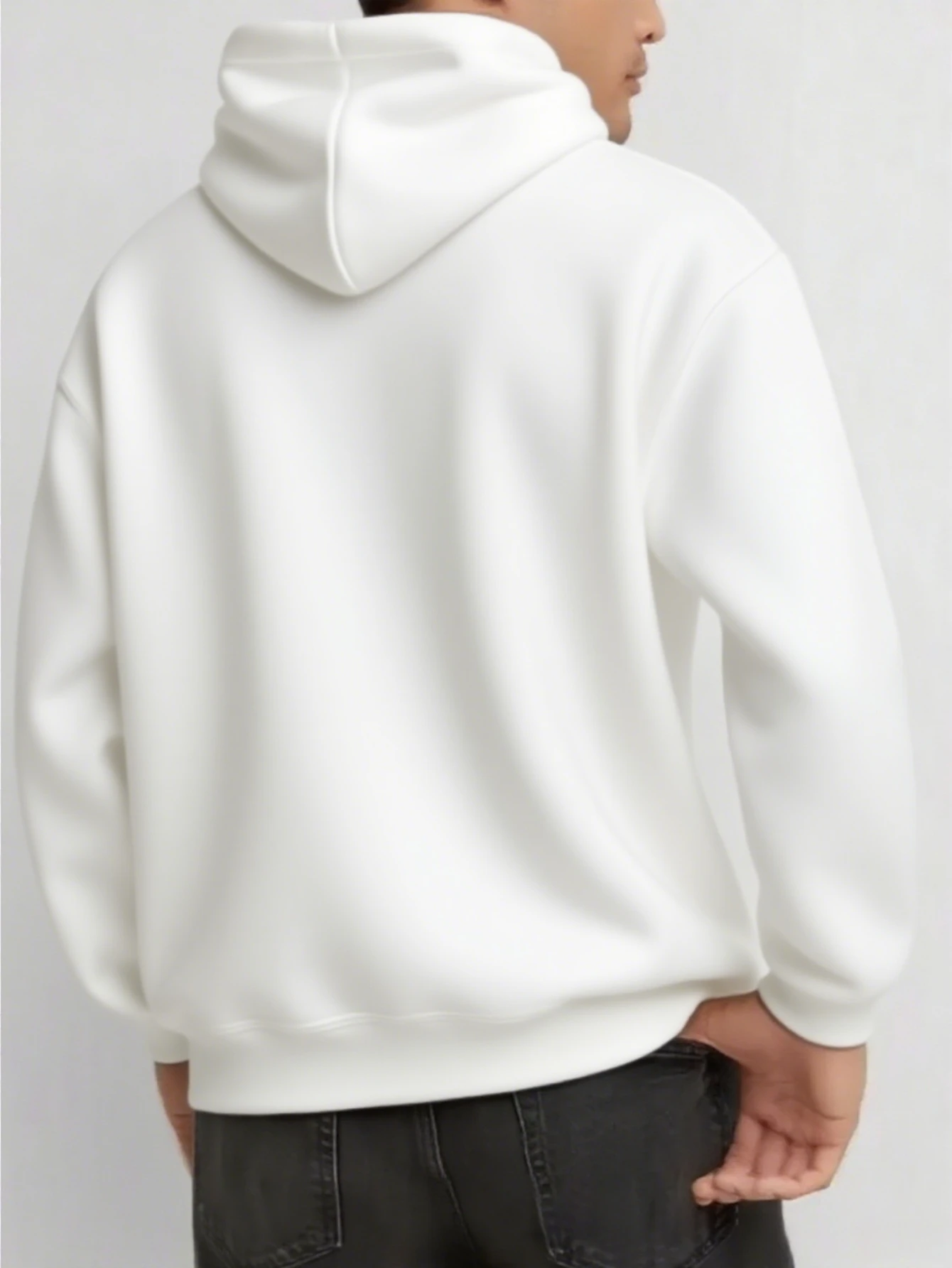 سويت شيرت رجالي فضفاض بقلنسوة 270 جرام، بلوفر أسود ملابس الشارع، هوديس كاجوال على الطراز الأمريكي، مناسب لفصول الشتاء