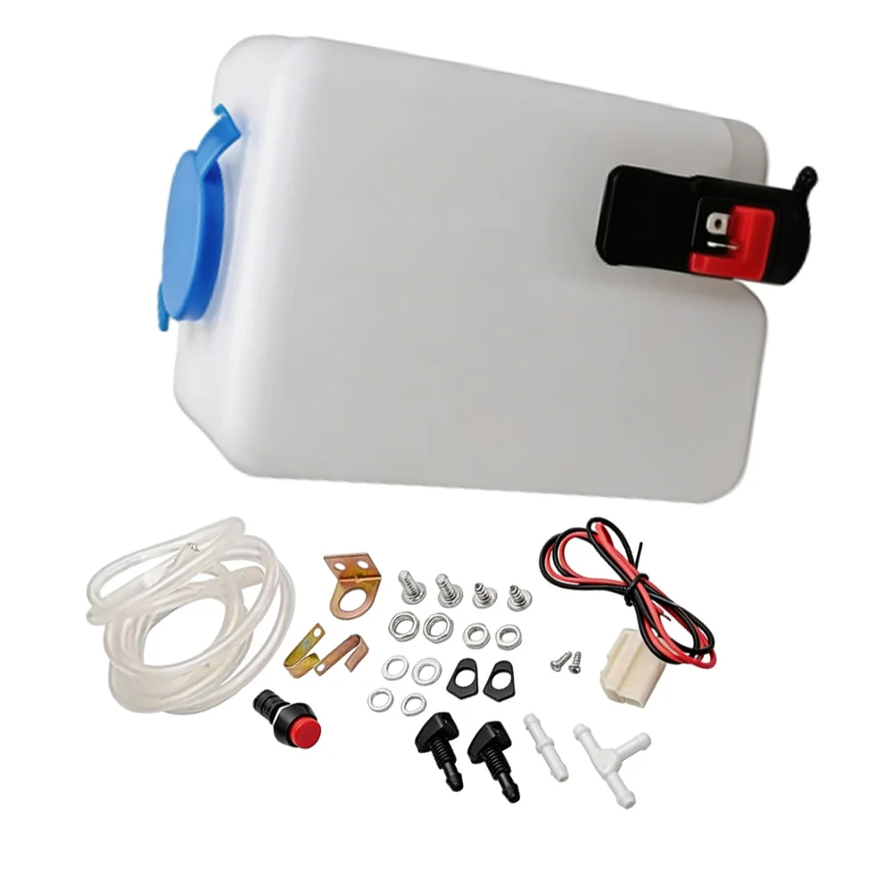 12V 1,5-Liter Universal-Scheibenwaschbehälter mit Pumpe, Wischer-Reservoir-Kit, Flüssigkeitsdüse, Sprühgerät, Auto-Windschutzscheiben-Reinigungswerkzeug – Detail 3