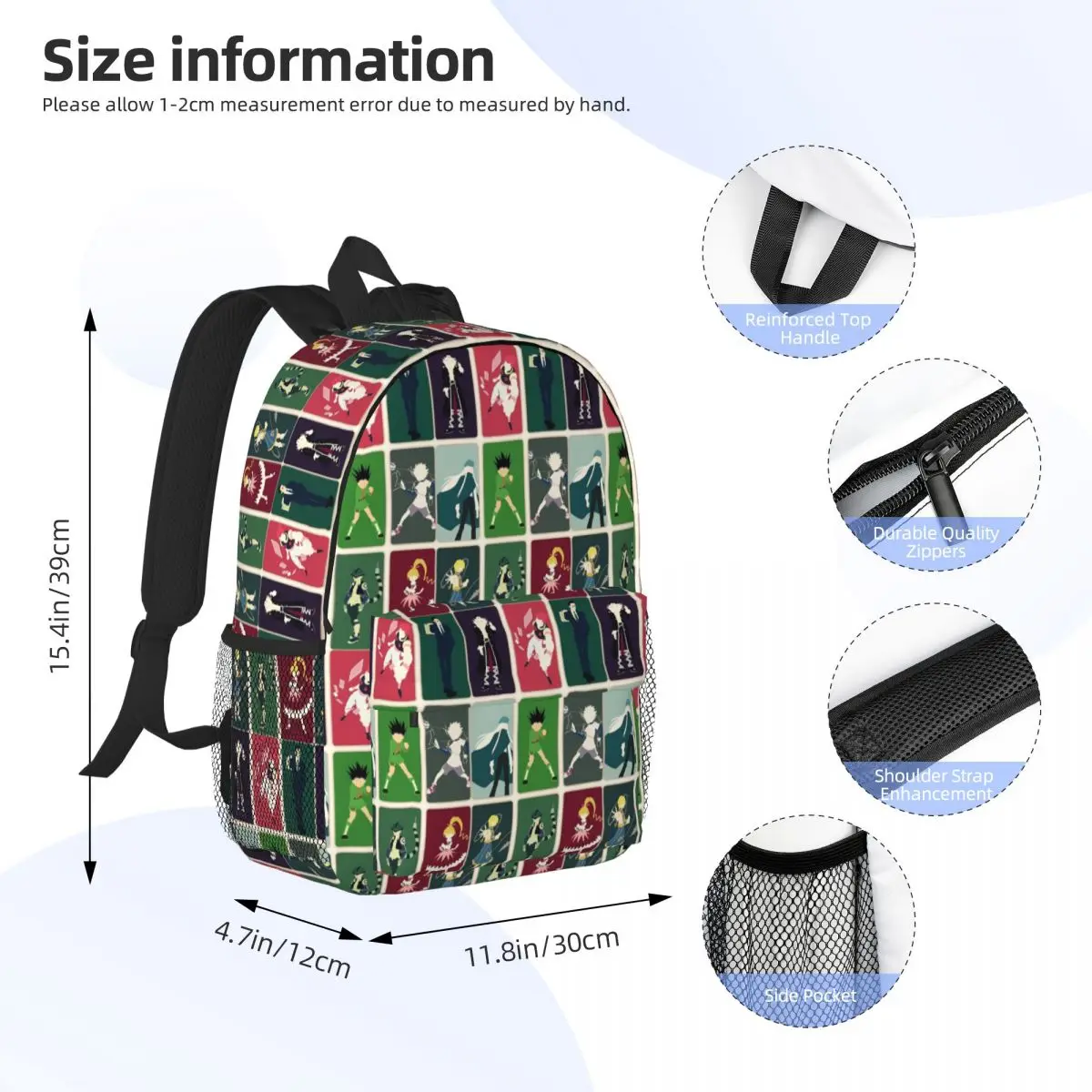 Anime HXH Hunter Hunter Backpack Daypack Large Capacity Boys Girls BookBag Shoulder Bags for Men Women School Bag