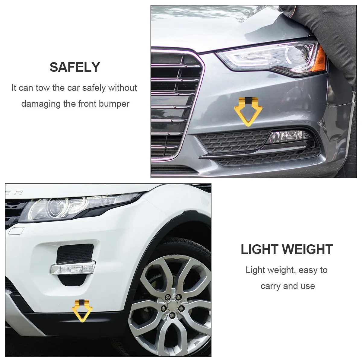 Triangle Tow Hook Ring Universal Fit Car Tow Hook Aluminum Alloy Material Easy Installation Stylish Track Racer Feel for Front
