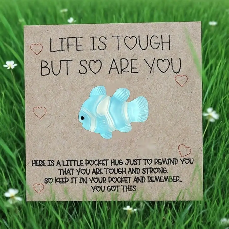 1-100pcs  Cute Mini Colorful Resin  Inspirational Animal Themed Appreciation Gifts Assorted Resin Figurines with Note Cards Love