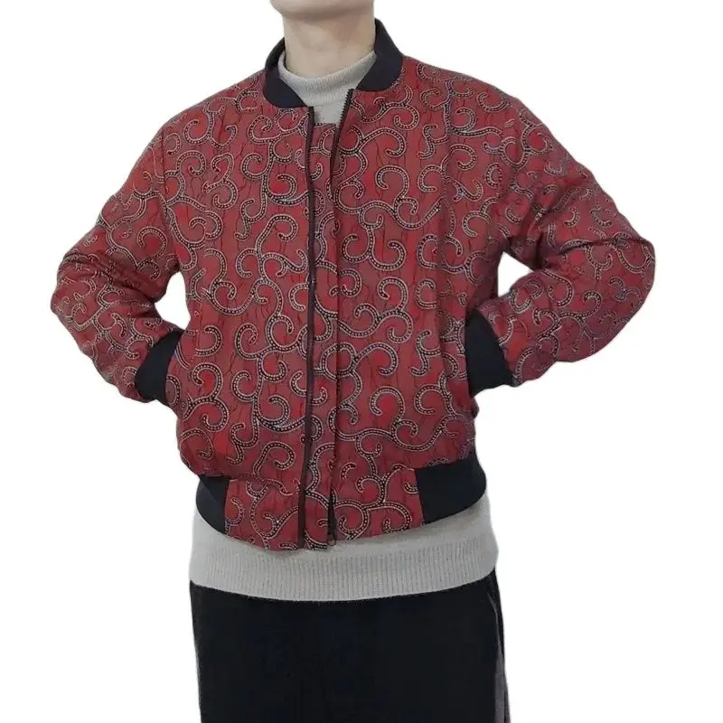 African Jacket For Men African Long Sleeve Top Double Layered Wax Print Men Short Coats