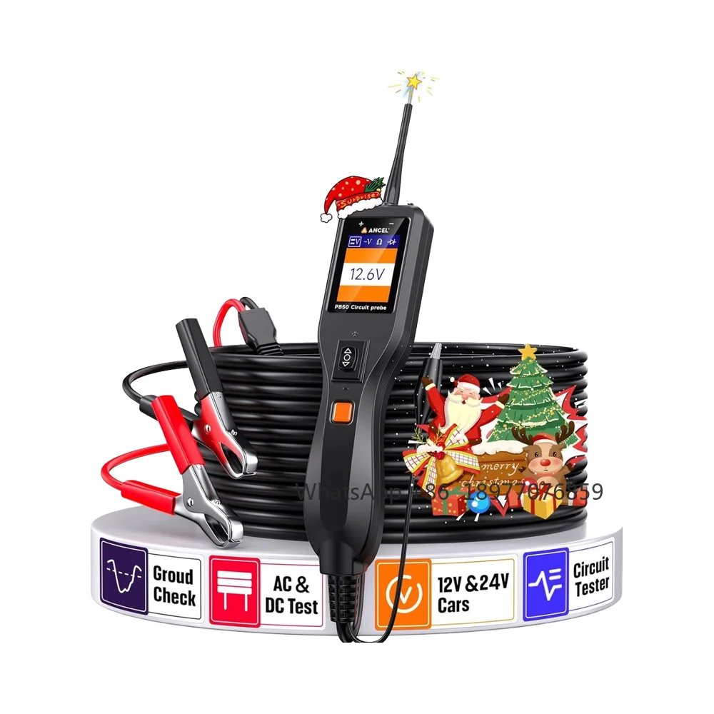 PB50 12 فولت/24 فولت دائرة الطاقة التحقيق تستر السيارات الكهربائية أداة تشخيصية 13FT كابل التيار المتناوب تيار مستمر الجهد قصيرة مكتشف ديود #1
