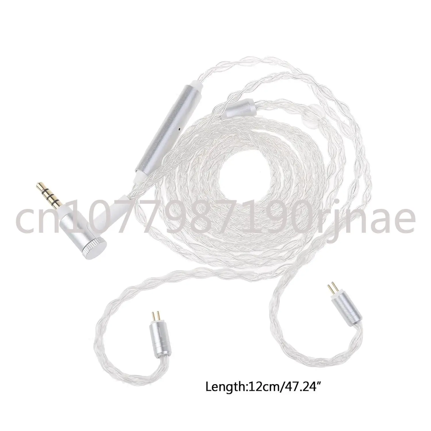 Mmcx 8 Shares Silver Jacketed Wire Applicable Se215 Ue900 with Microphone 0.78 Double Pin Headset Cable