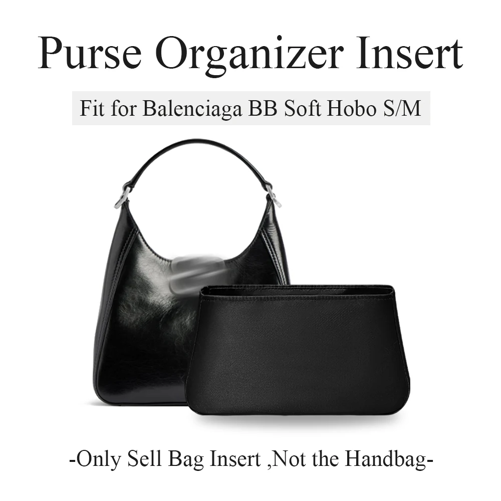 

Nylon Purse Organizer Insert Fit for Balenciaga BB Soft Hobo Bag, Slim Inside Bag Organizer Insert Lightweight Liner Makeup Bag