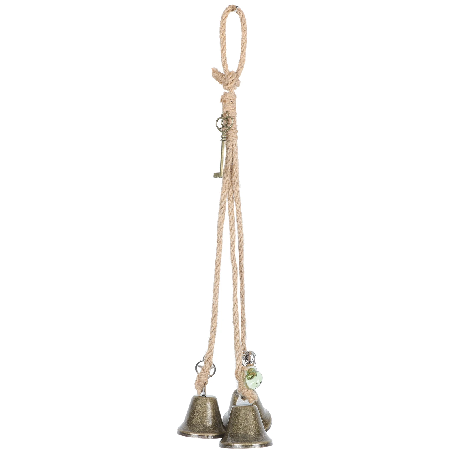 

Rope Iron Bell Pendant Home Hanging Decor Indoor Staircase Entrance Corridor Craftsmanship Gifts Wall