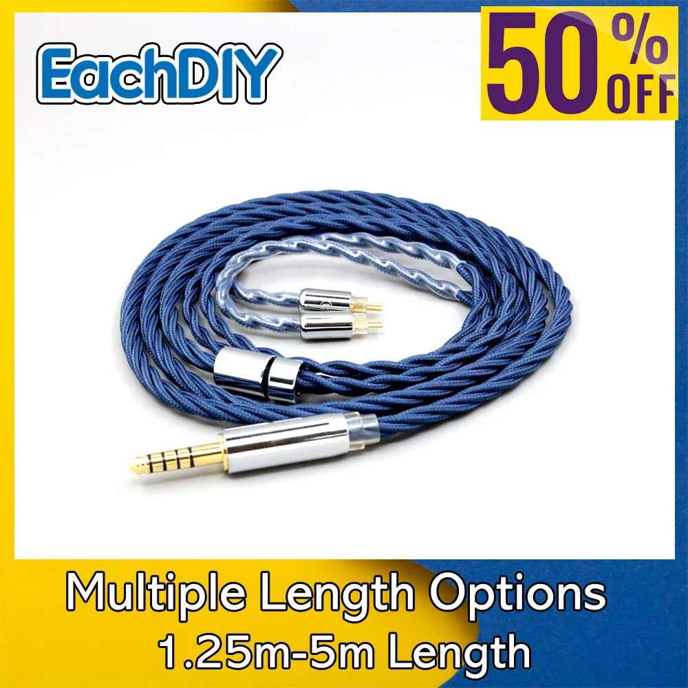 

99% Pure Silver OCC Graphene Alloy Full Sleeved Earphone Cable For Onkyo IE-FC300 HF300 CTI300 Aurisonics Future LN008620
