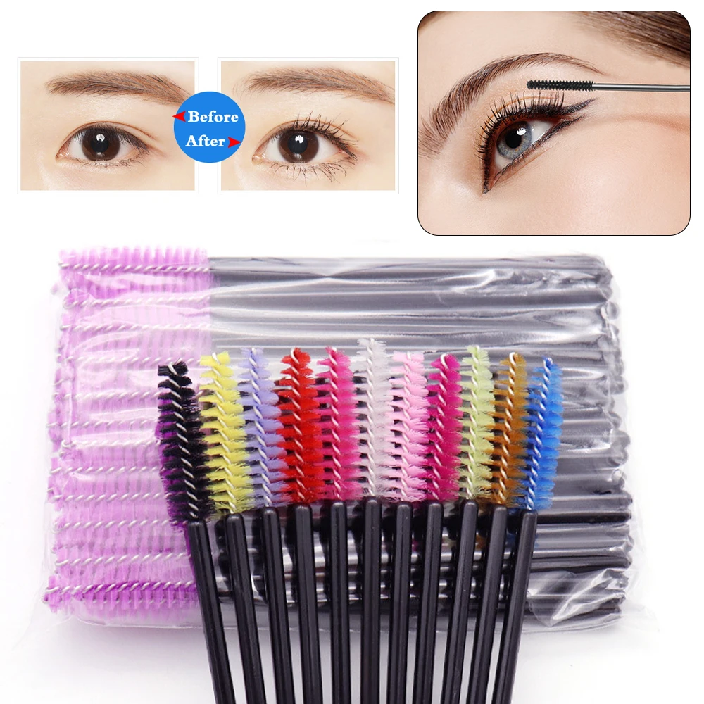 

100-Pack Disposable Eyelash Makeup Brush Eyelash Brush Extender Eyebrow Mascara Stick Applicator Beauty Special Makeup Tools