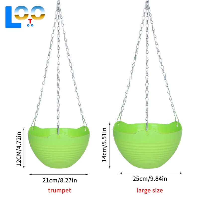 1 шт., подвесная корзина, цветочный горшок, садовый пластиковый цветочный горшок, уличный цветочный горшок, цепочка, подвесная корзина для растений, цветочный горшок