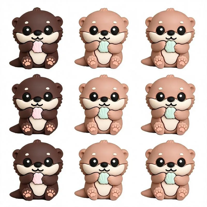20pcs New 3D Silicone Beads Food Grade Cartoon Focal Beads For Jewelry Making DIY Pen KeyChain Accessories Baby Silicone Beads