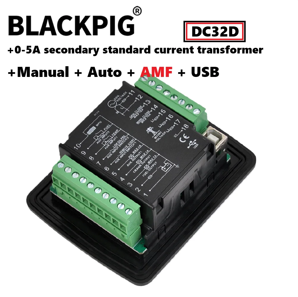 DC32D Mebay Controller Diesel Generator Start Stop Control Module USB Programmable Interface 0-5A Current Transformer DC30D