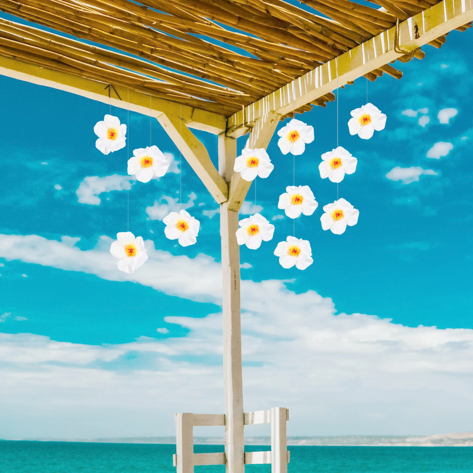

10 Pcs Artificial Flower Decoration Hawaiian Flowers Decorations Hibiscus Decorate Luau Party
