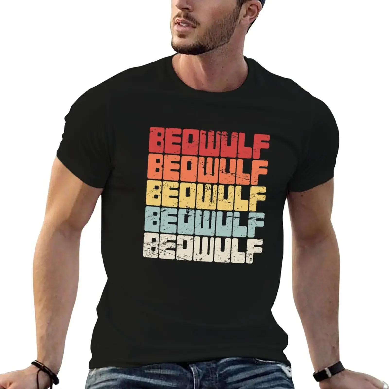 

Retro Anglo Saxon Medieval Beowulf T-Shirt cotton graphic tees tops mens white t shirts