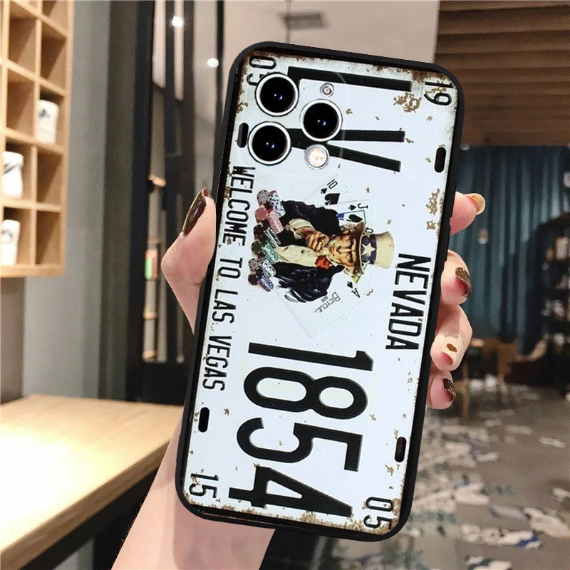 Phone Case For iPhone 17 Pro Max Air 16 15 14 13 Pro Max 15 16 Pro 15Plus SE Retro License Plate  Mobile Phone Case Funda