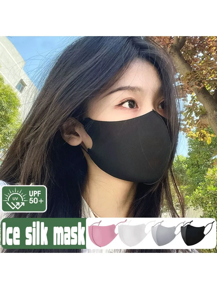 AliExpress NONE Summer Women Sunscreen Mask Outdoor Sports Cycling Breathable Washable Reusable Face Cover Double Layer Ice Silk Mask