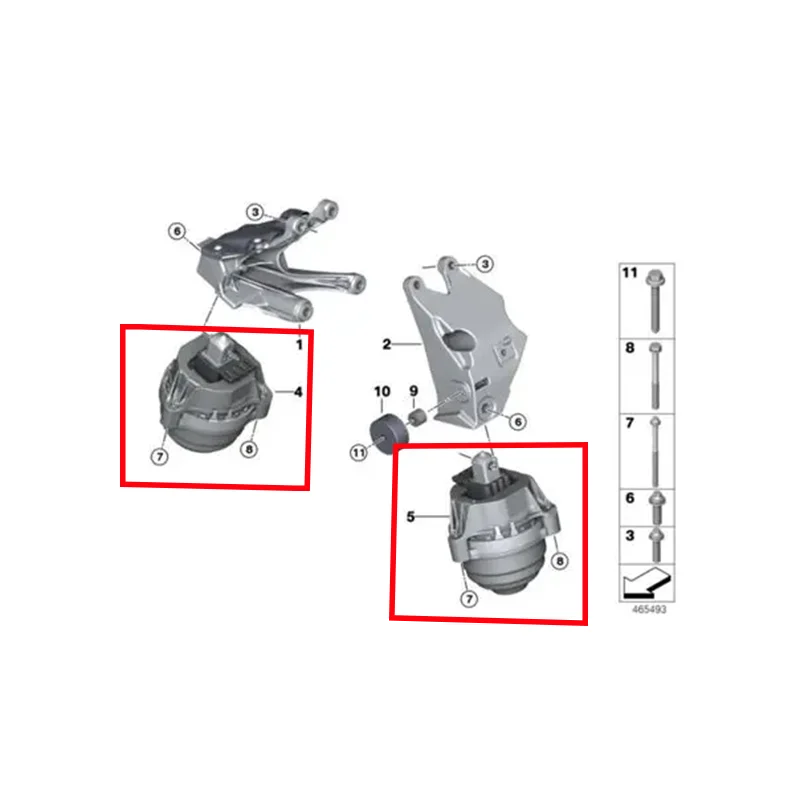 22116860487 22116860488 Motorlagerung für BMW G30 G11 G01 G-Chassis B48 B58 N63 5er 7er Serie X5 X6 X7 Autozubehör – Detail 2
