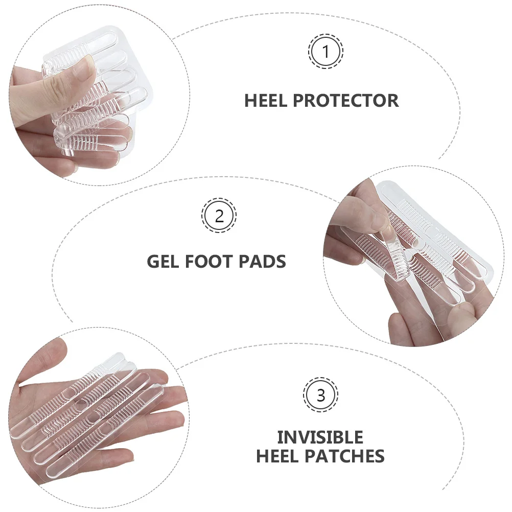 

2Sets Invisible Heel Liners Water Wave Strips Heel Cushion for High-Heels Shoes Anti-Slip Gel Foot Pads