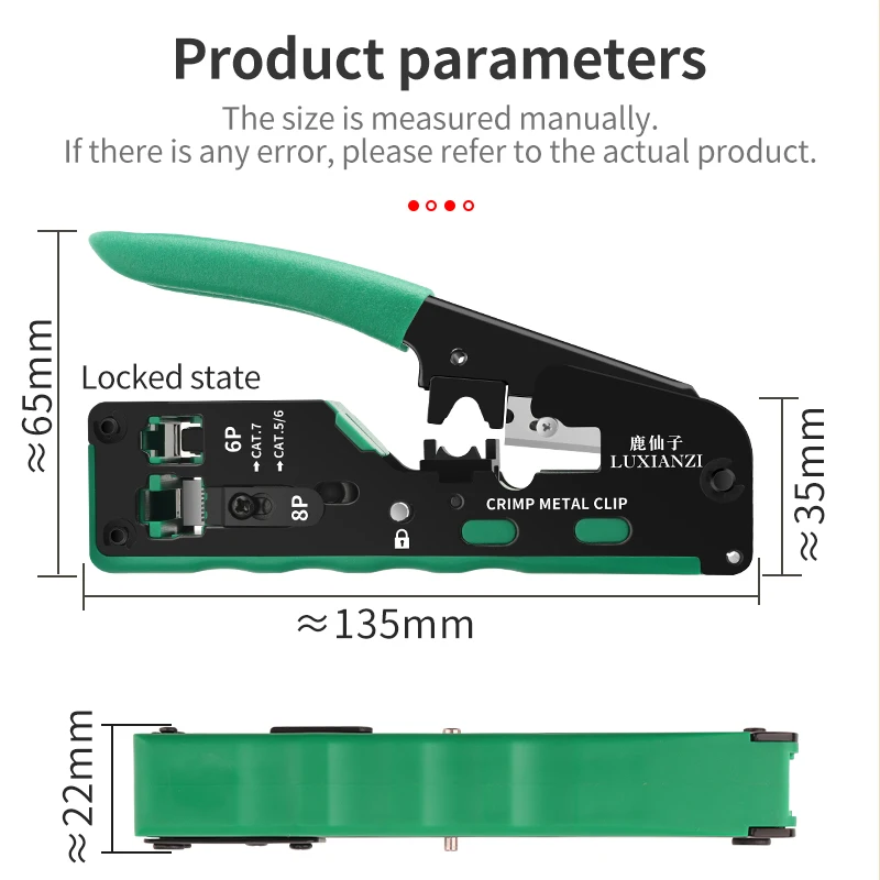 LUXIANZI pinza crimpatrice di rete multifunzionale per 6P 8P RJ11 RJ12 Ethernet LAN Cable Cutter RJ45 pinza spelafili per crimpatura