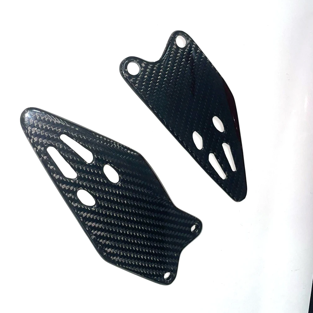For KAWASAKI ZX6R ZX-6R 636  Carbon Fiber Rear Foot Heel Guards Motorcycle Accessories Footrest Wings Protector 2009-2025 view 5