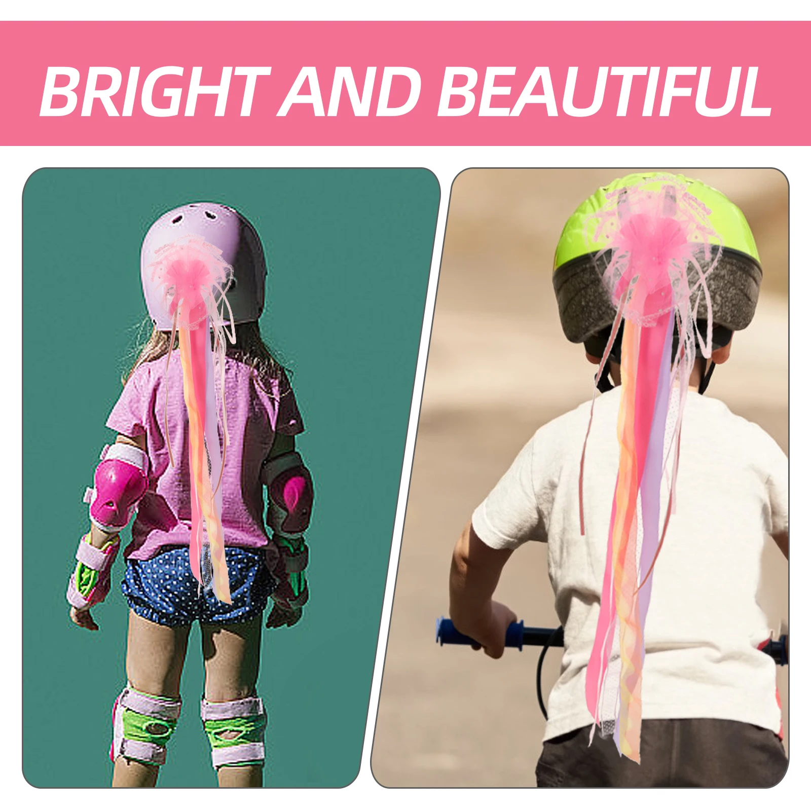 

Colorful Ribbon Bike Handlebar Streamers Durable Plastic Cloth Tassels Easy Install Decor Scooter Bike Handlebar Ribbon