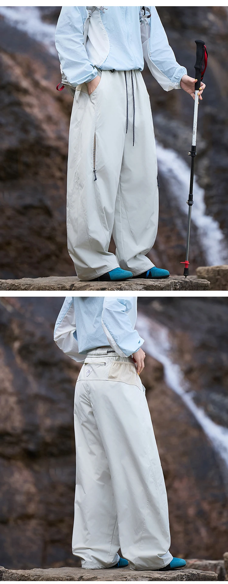 Unisex Outdoor-Wanderhose – Schnell trocknende, locker sitzende Hose mit Kordelzug in der Taille für Camping und Trekking – Detail 7