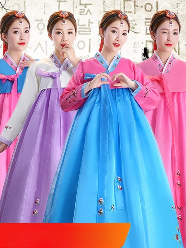 

Traditional Korean Hanbok Women's Revamped Ancient Costume Stage Dance Performance Clothes Choson Ethnic up Large Long Today