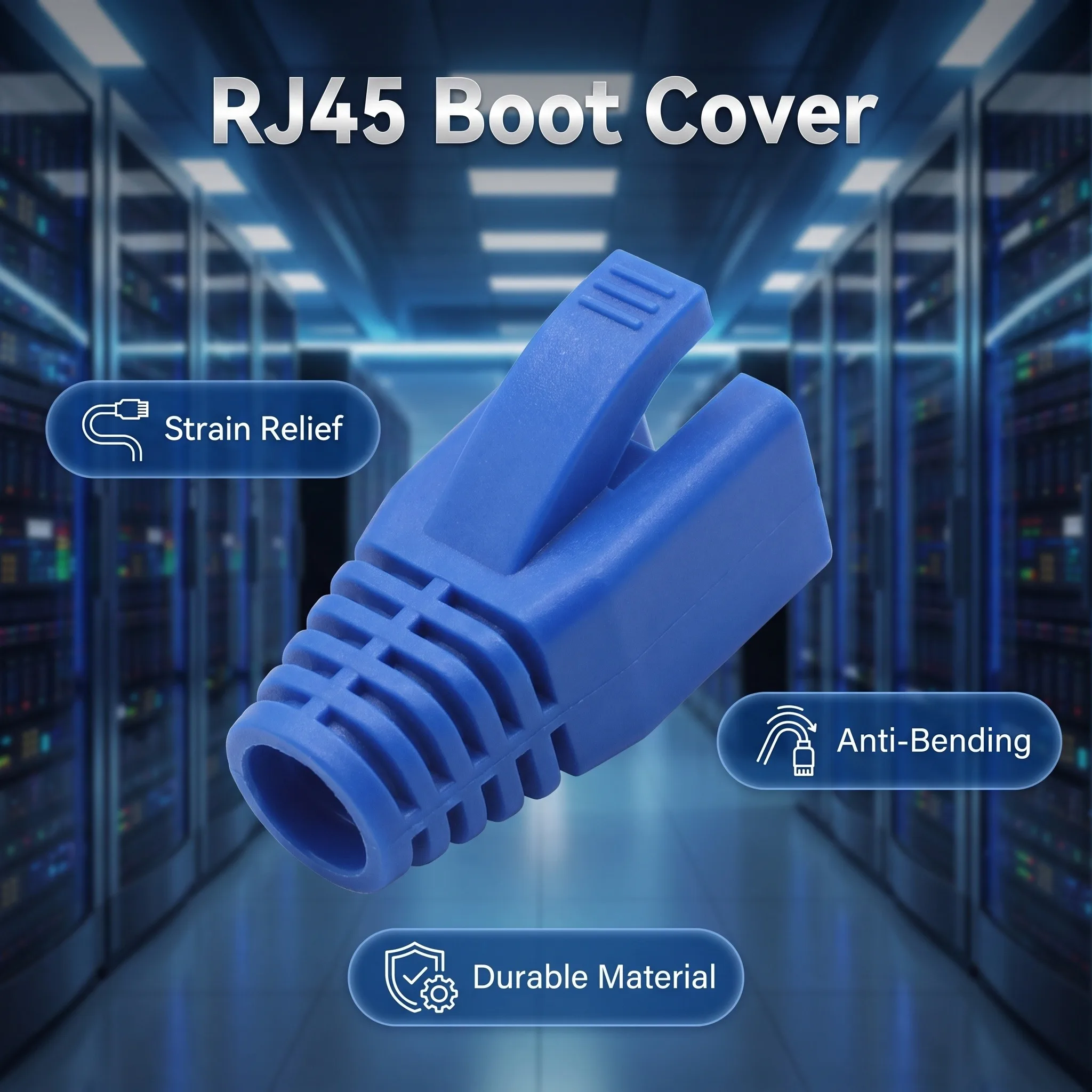 RJ45  8.0mm Large Aperture Crystal Head Boots Soft PVC Ethernet Strain Relief Sleeve for Thick Network Cable LAN Cabling