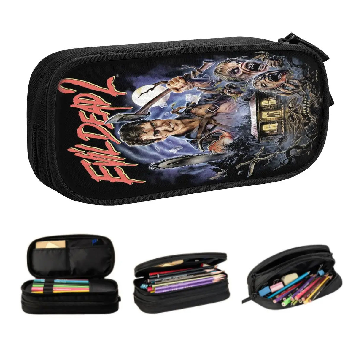 

Customized Evil Dead Cute Pencil Cases Boy Girl Large Capacity Supernatural Horror Movie Pencil Pouch School Supplies