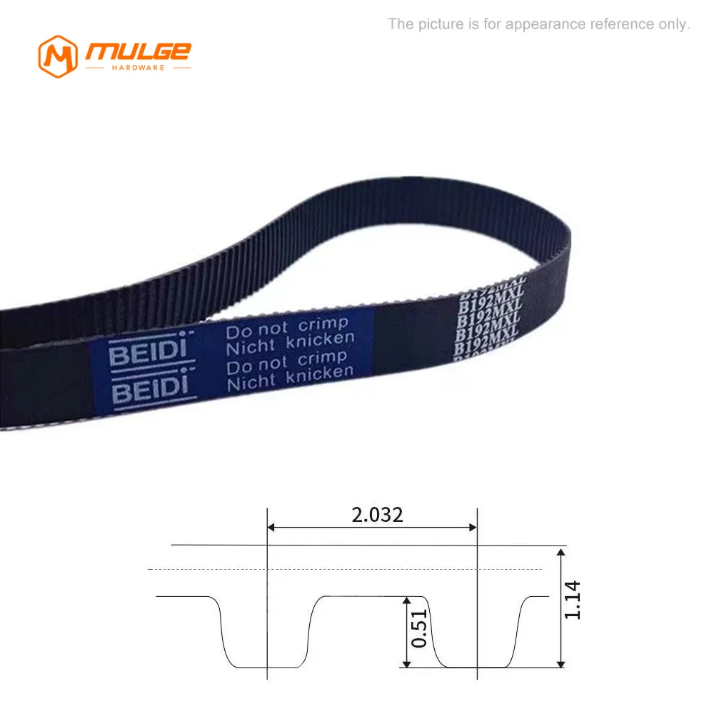 MXL Timing Belt Width 4.8/6/10/12.7mm Trapezoidal Tooth Closed Loop Rubber Synchronous Belt B40 To B77