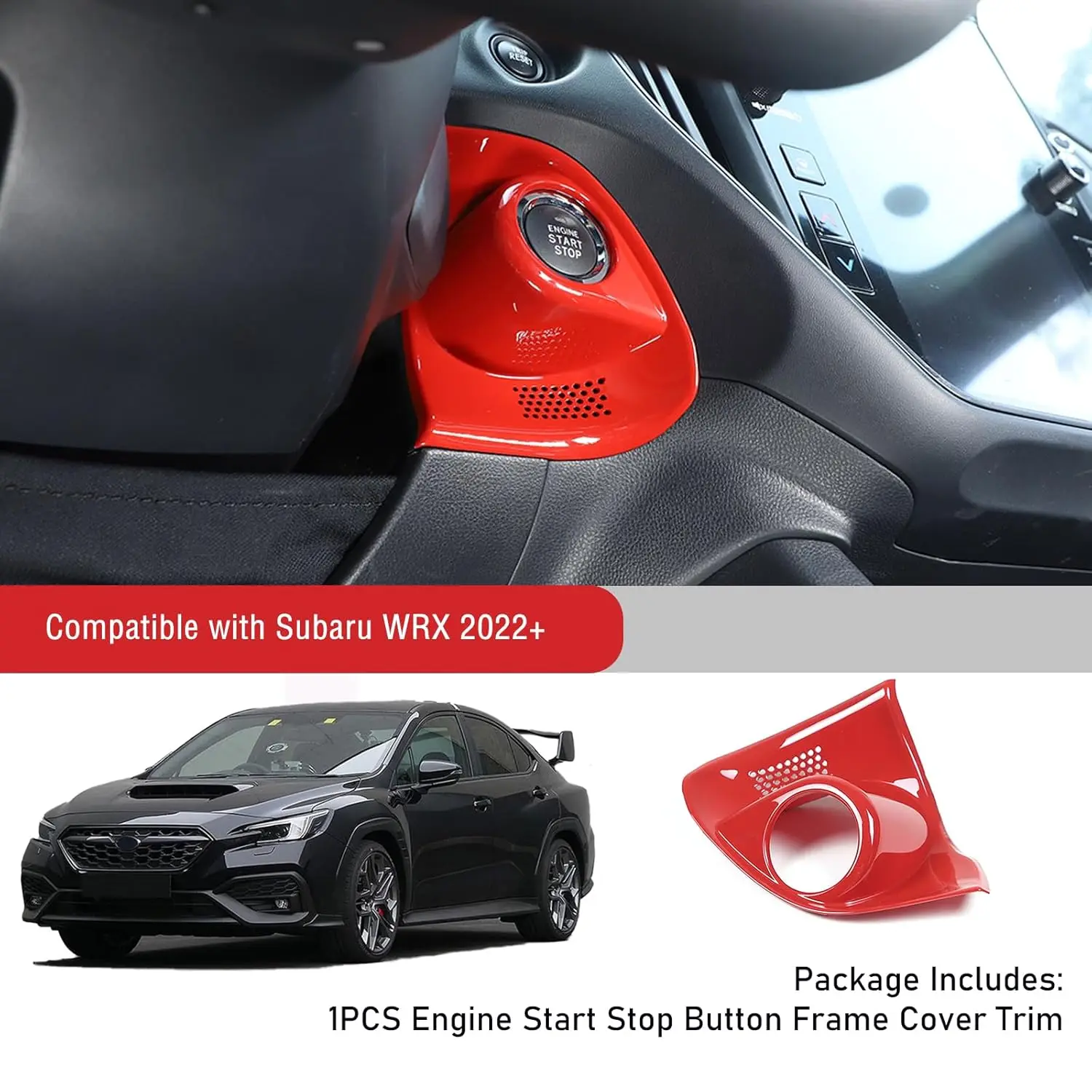 LHD Carbon Fiber Car Engine Start Stop Switch Button Trim Frame Decorative Cover For Subaru WRX STI Levorg Crosstrek 2022-2026