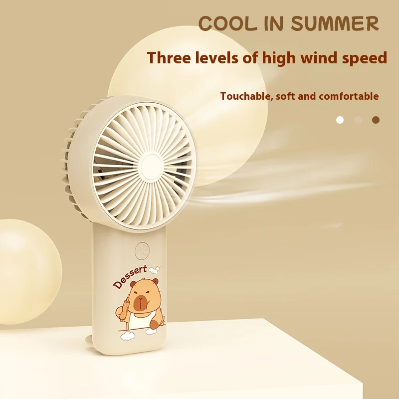 مروحة كهربائية صيفية لطيفة على شكل دولفين مع حلقة تعليق، رياح ثلاثية السرعات، قابلة للحمل ومحمولة للسفر