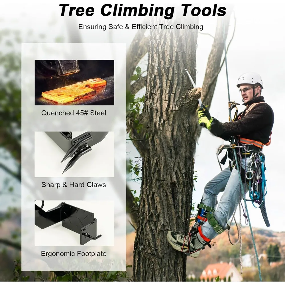 Tree Climbing Equipment Set Crampons Climbing Harness Safety Belt Tree Climbing Tool Tree Climbing Spike Set 100 kg