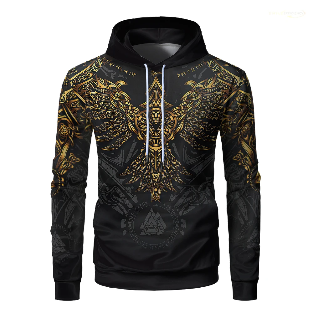 Vintage Viking Tattoo 3D Printed Trend Hoodies Harajuku Tiki Men's Fashion Sweatshirt Outdoor Street Casual Unisex Pullover