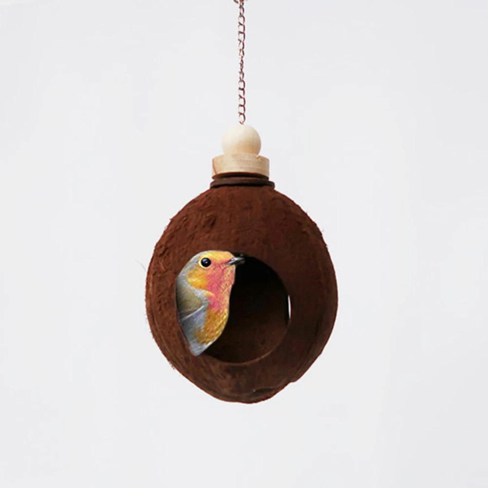 

Coconut Shell Bird Nest Hummingbird For Outdoor Garden Globe Shaped Nester Hanging Food Dispenser Bird Hut Nesting