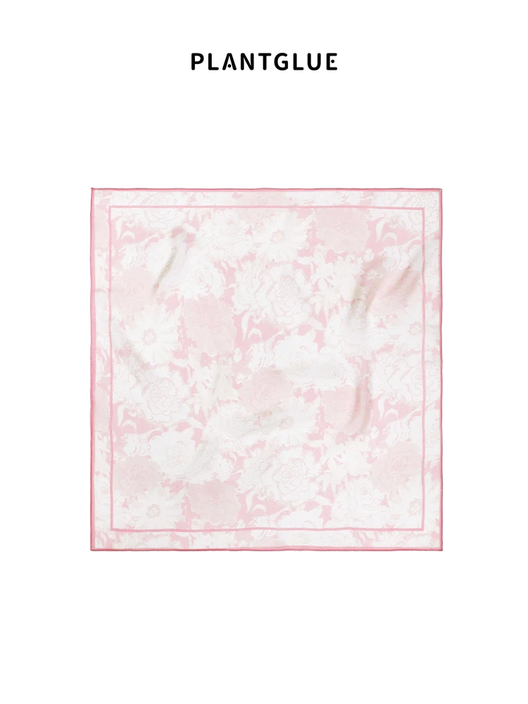

Plant Floral Silk Scarf Necktie High-End Sensation Sunscreen Square Scarf Women's Mother's Day Gift Silk Chiffon Necktie