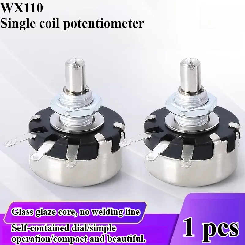 1PC WX110 010 single coil wire wound potentiometer 1k2.2k3.3k4.7k5.6k6.8k10k22k.
