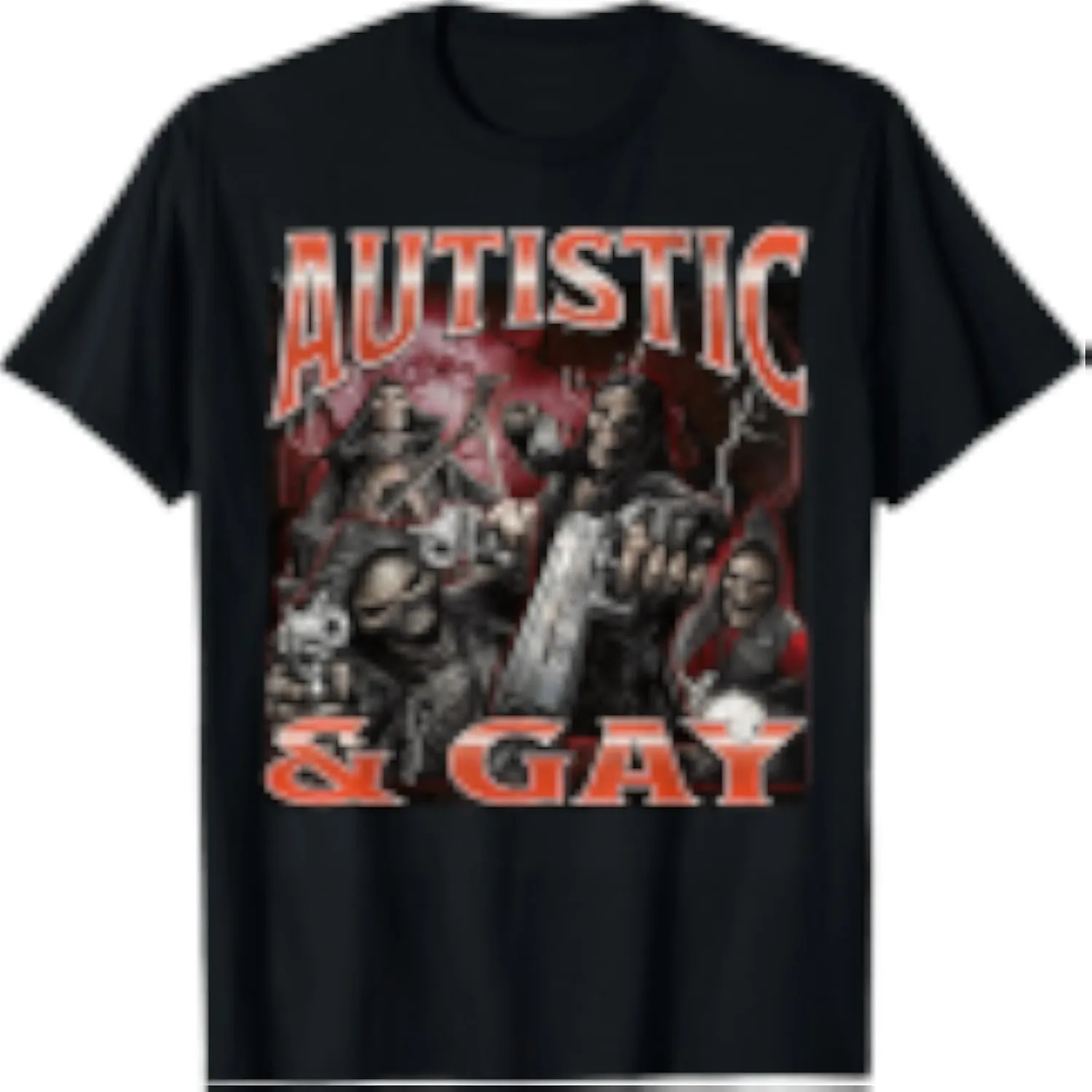Autistic and Gay Funny Hard Skeleton Meme Bootleg T-Shirt