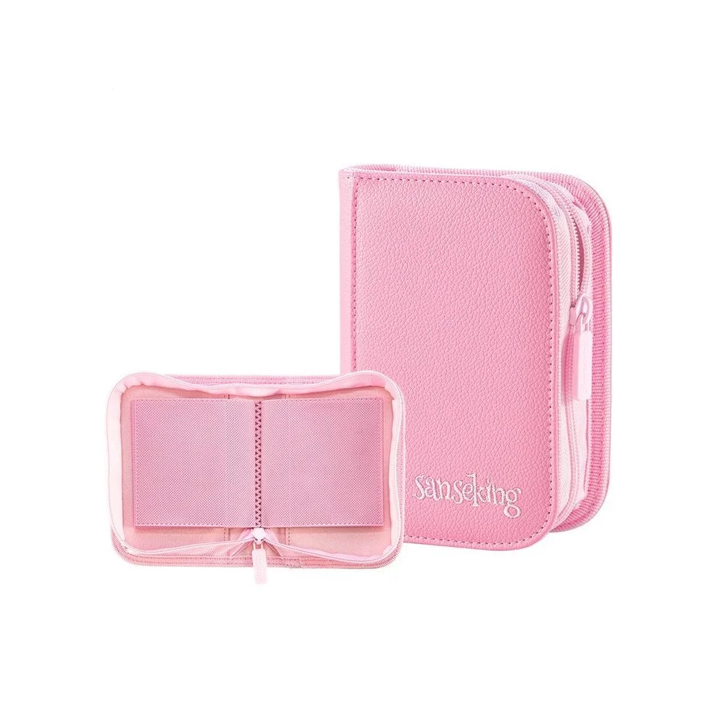 Sanseking Mini Zipper Card Binder PU Leather Trading Card Album Portable Card Holder for Pokemon PTCG TCG Game Cards Collection