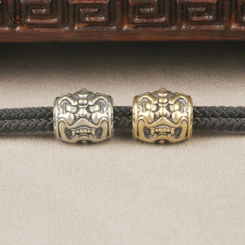 Lucky Beast Pixiu head Brass Knife Beads DIY EDC Outdoor Umbrella Rope Woven Lanyard Paracord Bracelets Pendants Jewelry