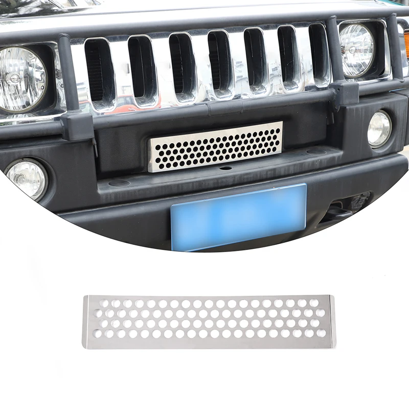 

Stainless Steel Silver Car Front Bumper Grille Air Intakes Cover Mesh Decoration For Hummer H2 2003-2009 Auto External Accessory